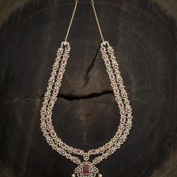 Kushal's Fashion Jewellery Pink Golden Necklace for Women-picture-16