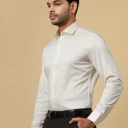 Wyre Off White Cotton Slim Fit Shirt image 2