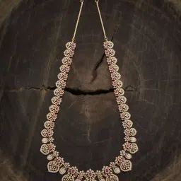 Kushal's Fashion Jewellery Pink Golden Necklace for Women-picture-27