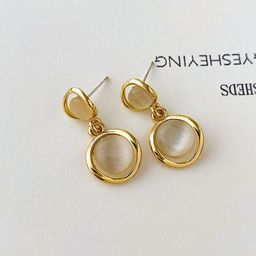 MYKI Gold-Plated Contemporary Drop Earrings-picture-19