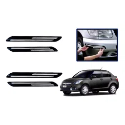 Auto Pearl Plastic & Stainless Steel Car Bumper Guard for Maruti Suzuki Swift Dzire Black/Silver (Pack of 4 Pcs) image 2