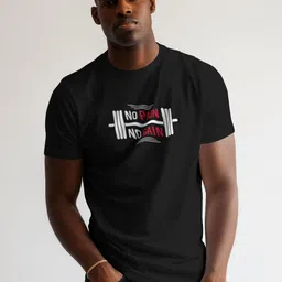 OUTLAWS Typography Printed Short Sleeves Round Neck Cotton T-shirt-picture-40