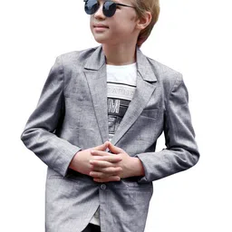 MashUp Boys Typography Printed Cotton T-shirt With Blazer-picture-12