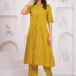 Damseldrape Women Ethnic Motifs Printed Regular Pure Cotton Kurta with Trousers-picture-37