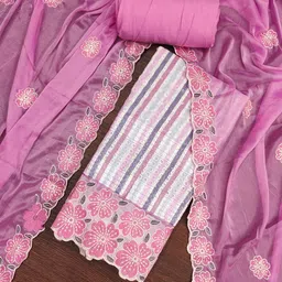 Maroosh Floral Embroidered Sequinned Unstitched Dress Material-picture-18