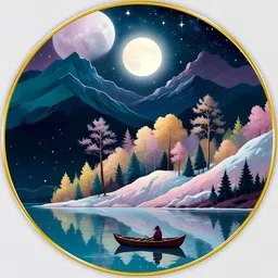 Livin'luxe Blue & Pink Wall Hallway Round Portrait Painting Wall Art 16 " x 16 "-picture-41