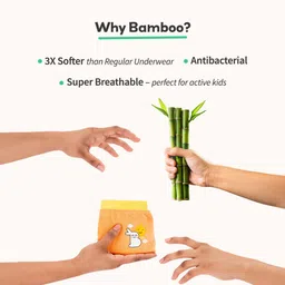 SuperBottoms Bamboo Knit Pack Of 3 Baby Bunny Designed Boxers With Funky Tattoo - Green Purple & Yellow image 4