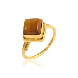 MEMOIR Brass-Gold Plated Ring with Cats Eye stone-picture-38