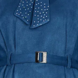 Peppermint Girls Teal Solid Full Sleeves Dress image 5