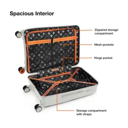 Nasher Miles Seattle White 8 Wheels Medium Hard Cabin Trolley Bag Set of 2 image 5