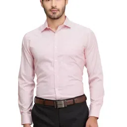 Park Avenue Red Slim Fit Texture Shirt-image-49