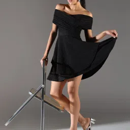 SHOWOFFFF Black Regular Fit Dress image 5