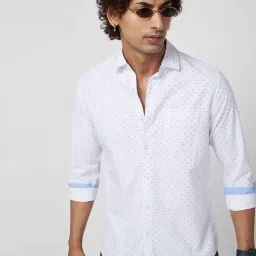 Vastrado White Cotton Relaxed Fit Printed Shirt-picture-23