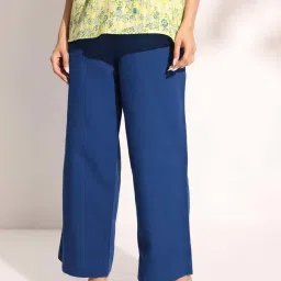 Fabindia Navy Cotton Mid Rise Flared Pants image 5