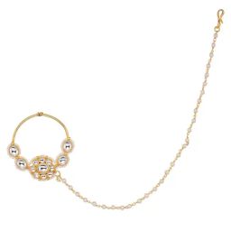 Saraf Rs Jewellery Gold Plated White Kundan Studded Floral Design Nath For Modern Brides-picture-28