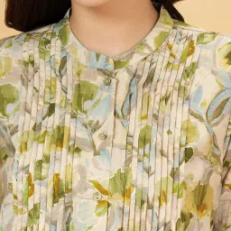 Rangmanch by Pantaloons Green Printed A Line Short Kurti image 5