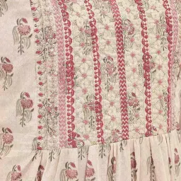 Span Beige Printed A Line Kurta image 5