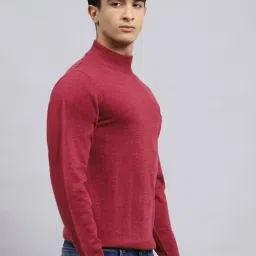 Monte Carlo Red Wool Blend Regular Fit Solid Pullover image 4