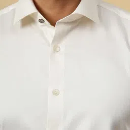 Wyre Off White Cotton Slim Fit Shirt image 5