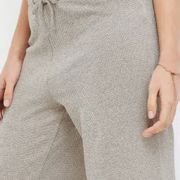 Ginger by Lifestyle Grey Textured Mid Rise Pants image 5