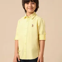 U.S. Polo Assn. Boys Yellow Cotton Logo Shirt-image-72