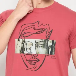 Duke Red Slim Fit Printed T-Shirt image 5