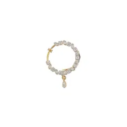 Saraf Rs Jewellery Gold Plated Ad Studded Bridal Designer Press Nose Ring  Nath-picture-15