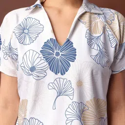 PURVAJA Off White Printed Top image 5