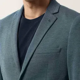 Arrow Green Slim Fit Texture Blazer image 5