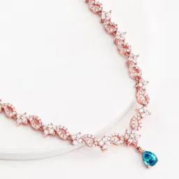 giva Sterling Silver Rose Gold Blue Moon Necklace for Womens and Girls-picture-13