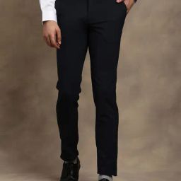 Turtle Blue Slim Fit Self Design Trousers-picture-32