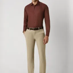 Van Heusen Brown Cotton Regular Fit Checks Shirt image 5