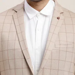 Turtle Beige Relaxed Fit Checks Blazer image 5