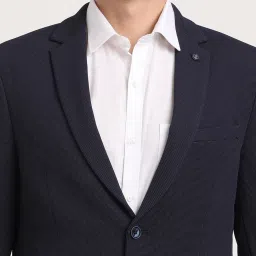 Turtle Navy Relaxed Fit Texture Blazer image 5