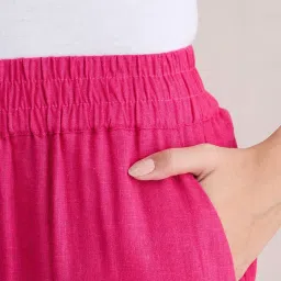 FEMMELLA Pink Relaxed Fit Solid Trousers image 5