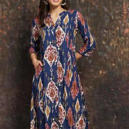 Melange By Lifestyle Indigo Regular Fit Printed Kurta-picture-13