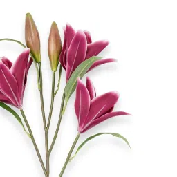 Pure Home and Living Pink Plastic Lily Faux Flower Stem image 5