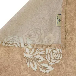 Klotthe Beige 400 TC Cotton Single Book Fold Bedsheet with Pillow Cover image 5