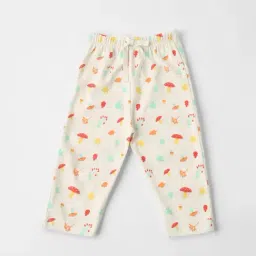 Nauti Nati Girls White Cotton Graphic Regular Fit Leggings - Pack of 2 image 3