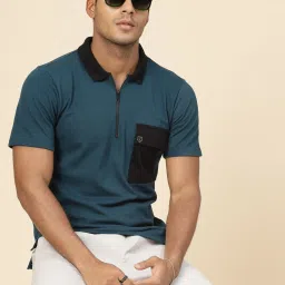 Rigo Men Teal Oversized Polo T-Shirt image 5