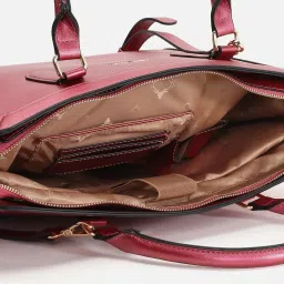 Allen Solly Pink Solid Medium Handbag image 5