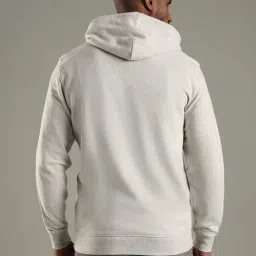 Tommy Hilfiger Grey Cotton Regular Fit Logo Printed Hooded Sweatshirt image 2