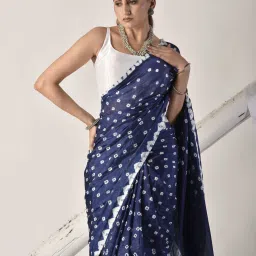 sutra attire Sutra¿Attire Blue Silk Regular Fit Saree image 5