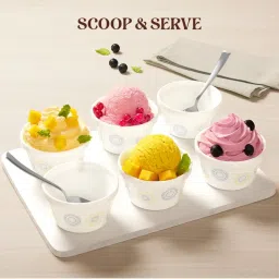 Larah by Borosil White Glass Ice Cream Bowl - Set of 6 image 5