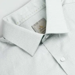 Arrow Green Cotton Regular Fit Self Pattern Shirt image 5