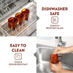 Borosil Brown Glass Tea Cup - Set of 6 (190 ml) image 5