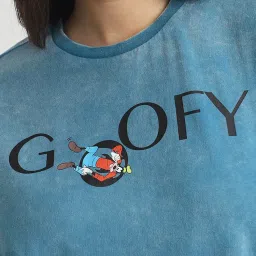 Forever 21 Blue Cotton Printed T-Shirt image 5