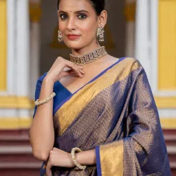 Suta Blue Woven Design Saree image 5