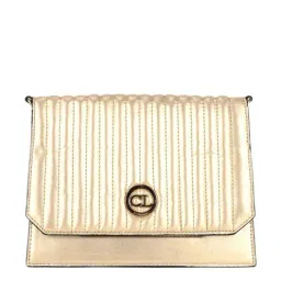 Carlton London Golden Textured Small Handbag-image-49