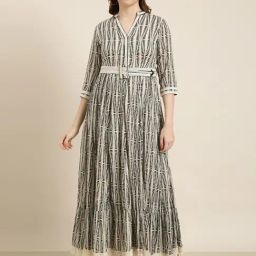 showoffff SHOWOFF Beige Printed Maxi Dress-picture-7